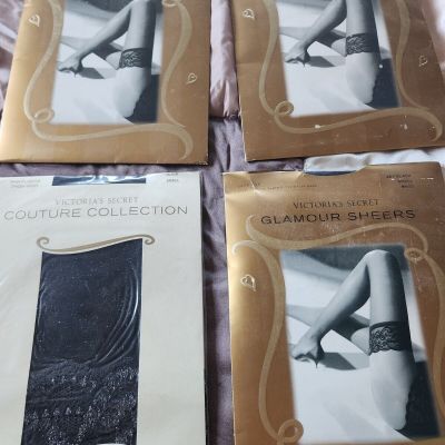 Lot Of 4 Victoria Secret Thigh High Stockings Size Small Brand New